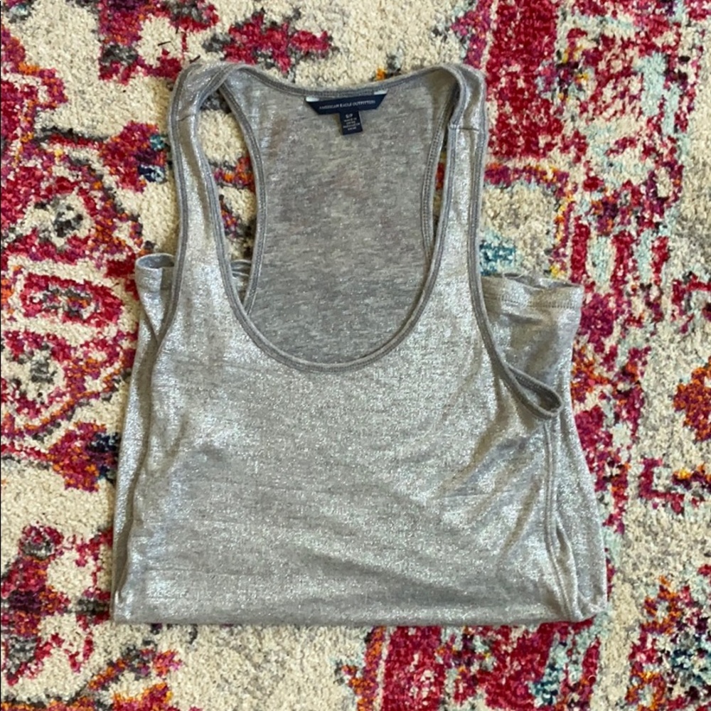Silver glittery tank top
